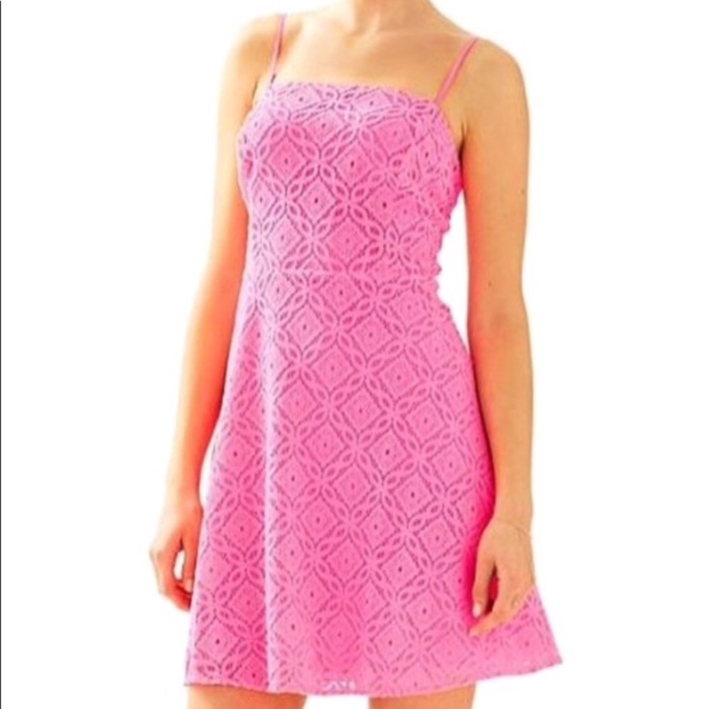 Lilly Pulitzer Jennilee Pink Eyelet Lace Dress